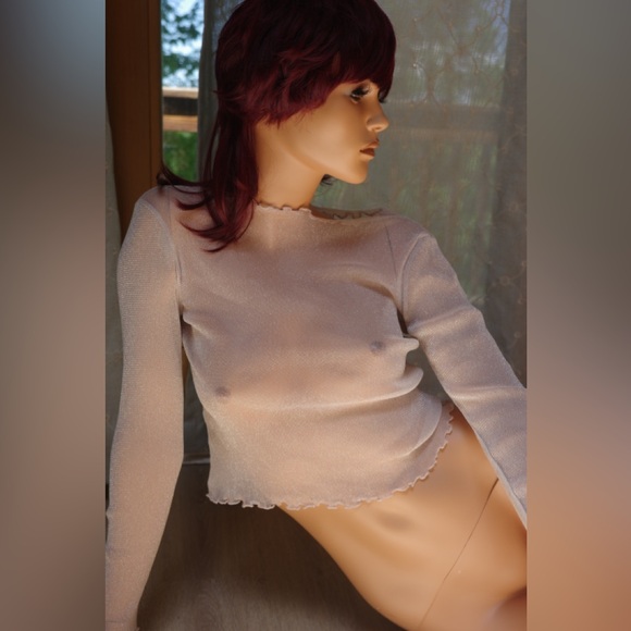 Brandy Melville Tops - Y2K Brandy Melville See Through Shimmering Top Long
Sleeve Xs/S/M Send offers.